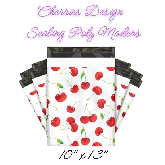 Other - Cherries Design Sealing Poly Mailers ~ Qty 20 ~ Size 10x13